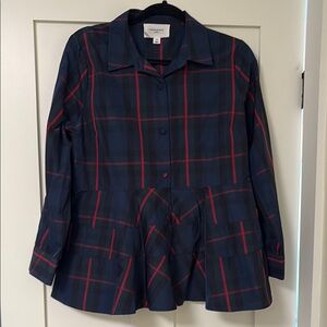 Tuckernuck plaid blouse